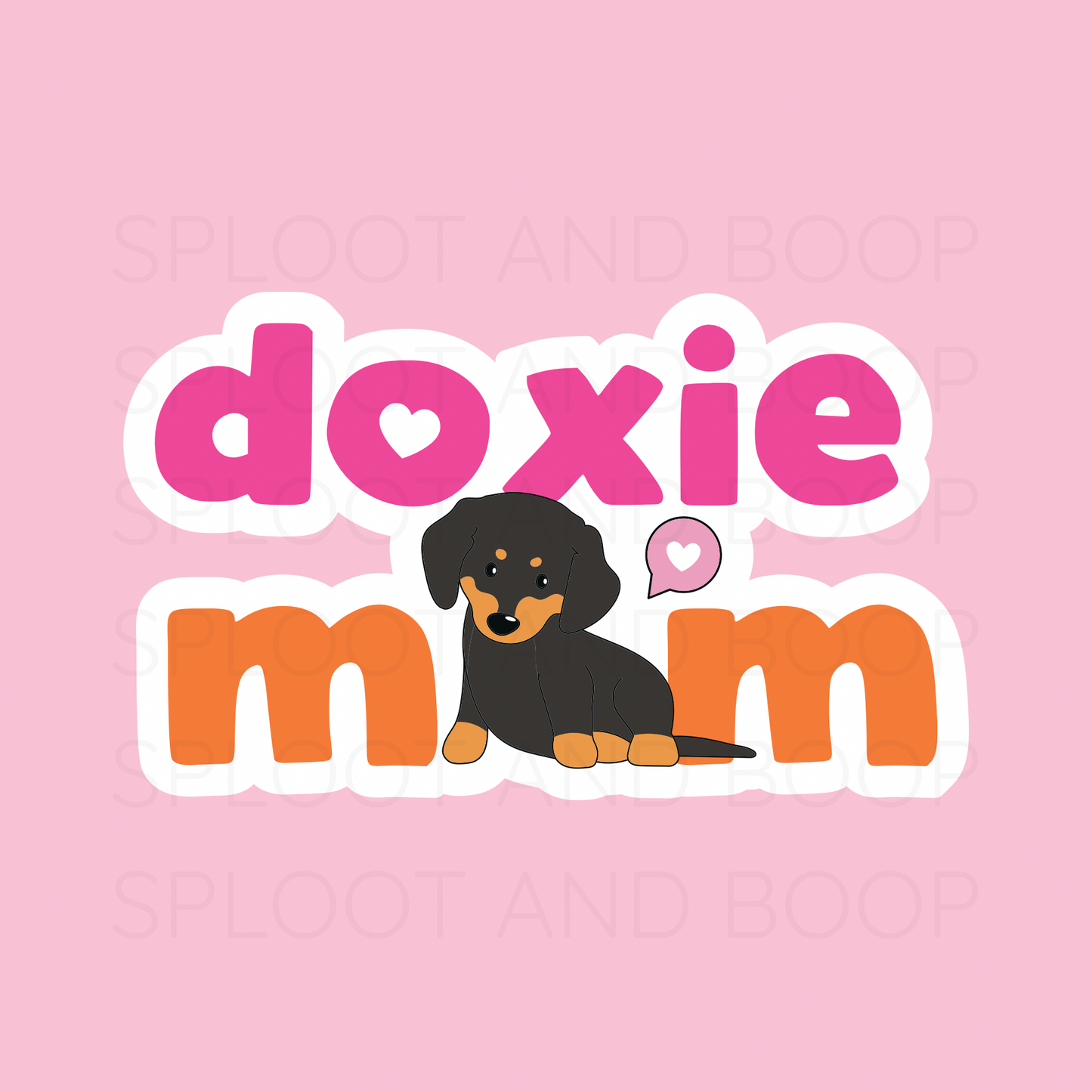 Doxie Mom sticker (black & tan)