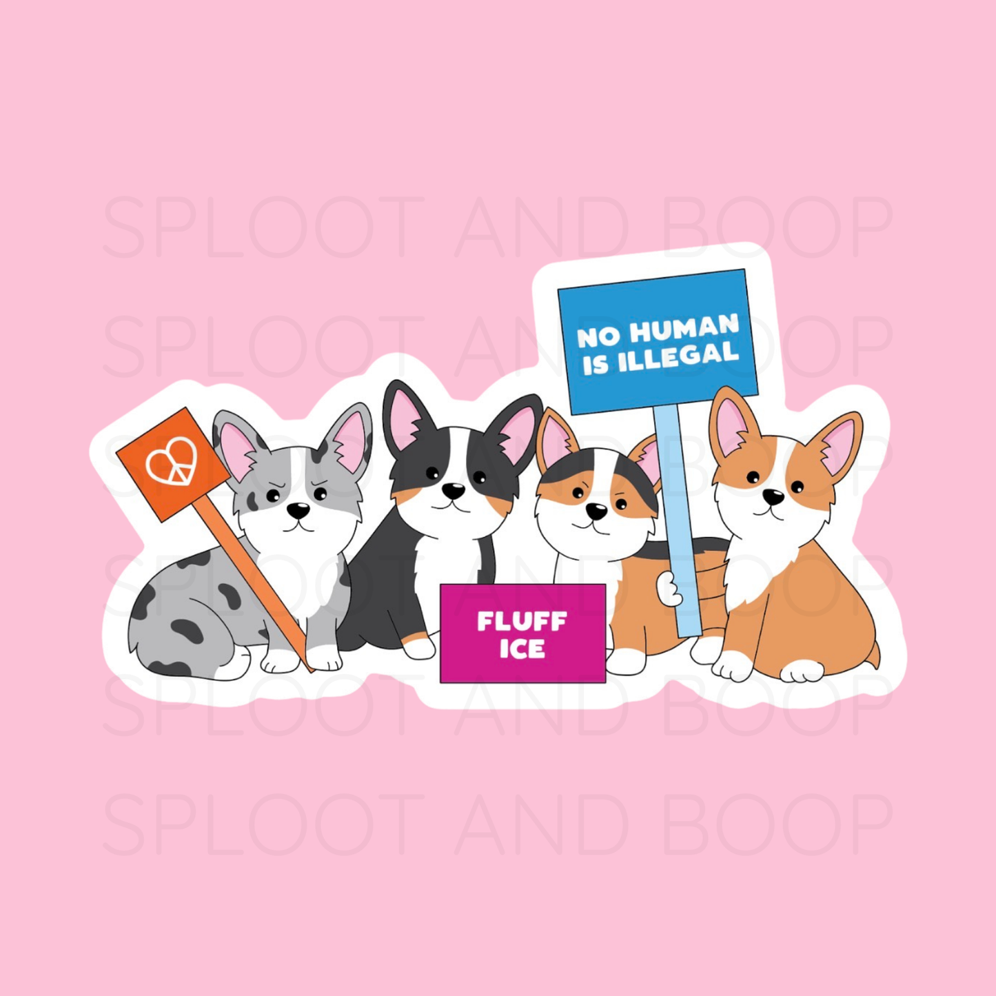 Fluff Ice Corgi sticker