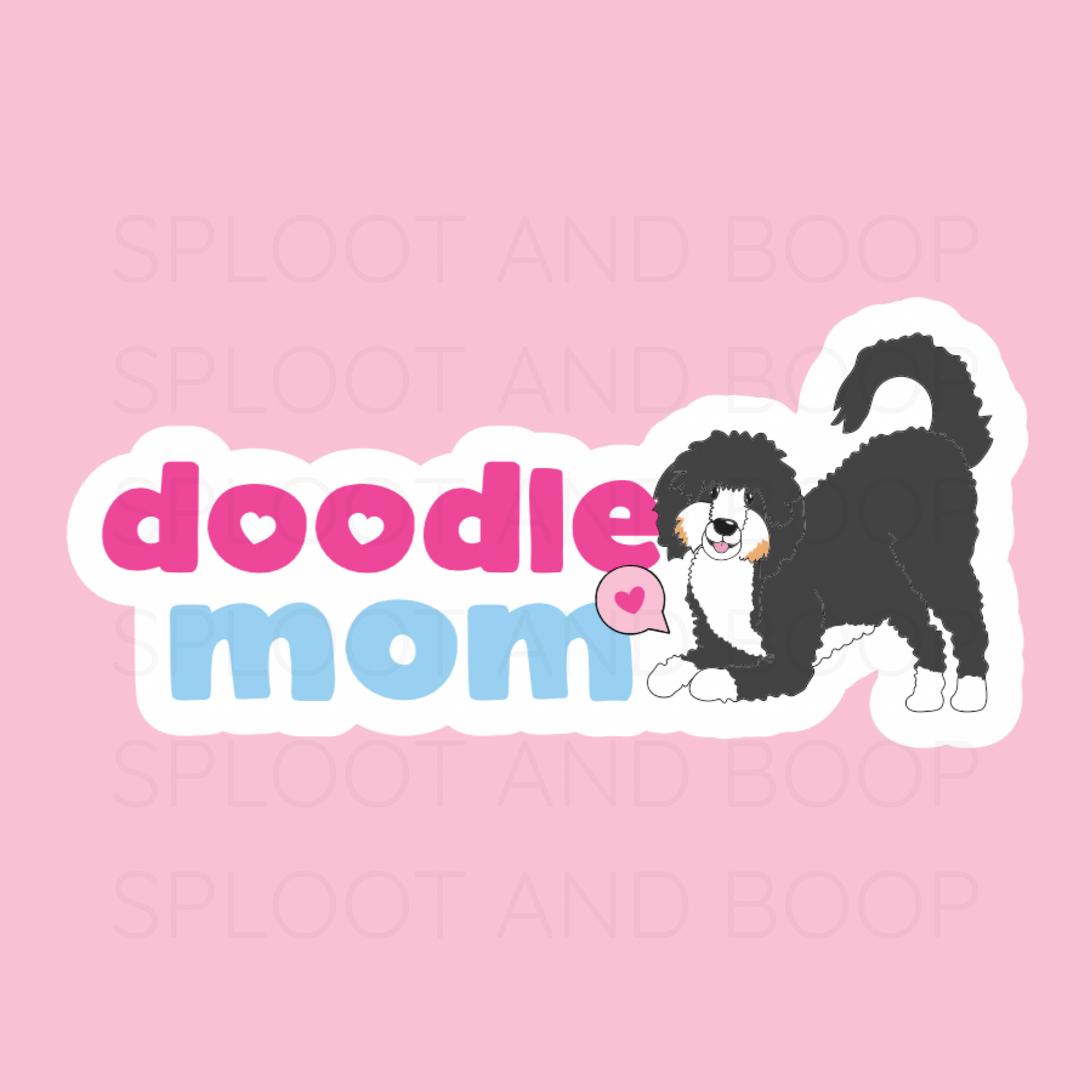 Doodle Mom sticker (black & white)