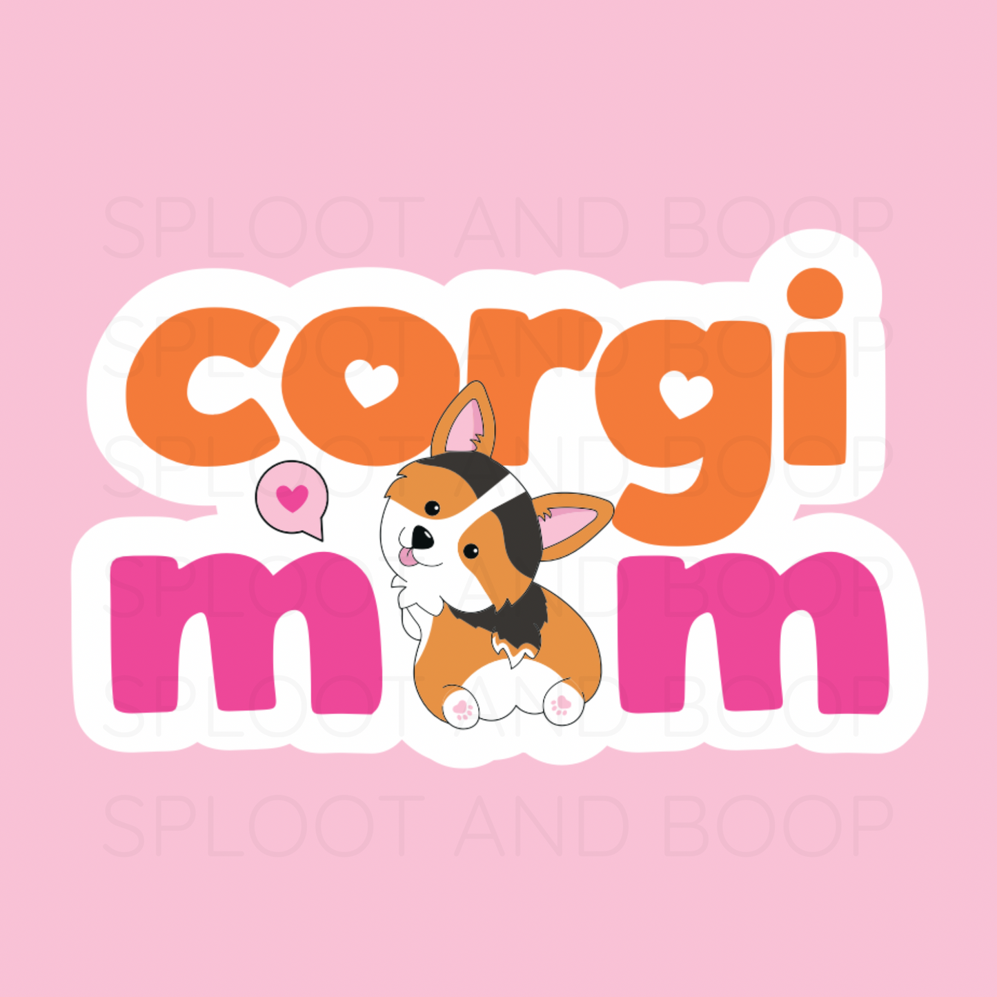 Corgi Mom sticker (red tri)
