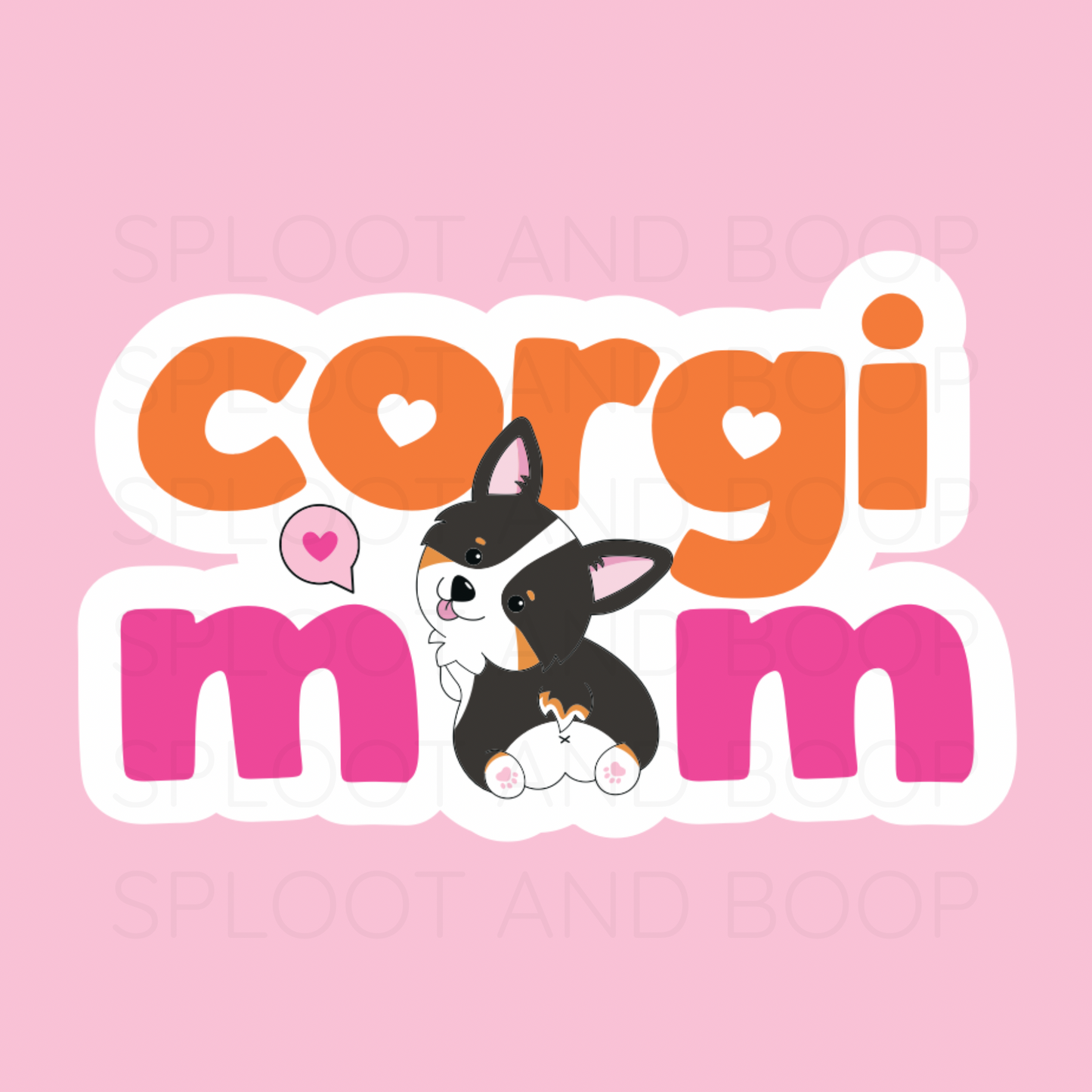 Corgi Mom sticker (black tri)