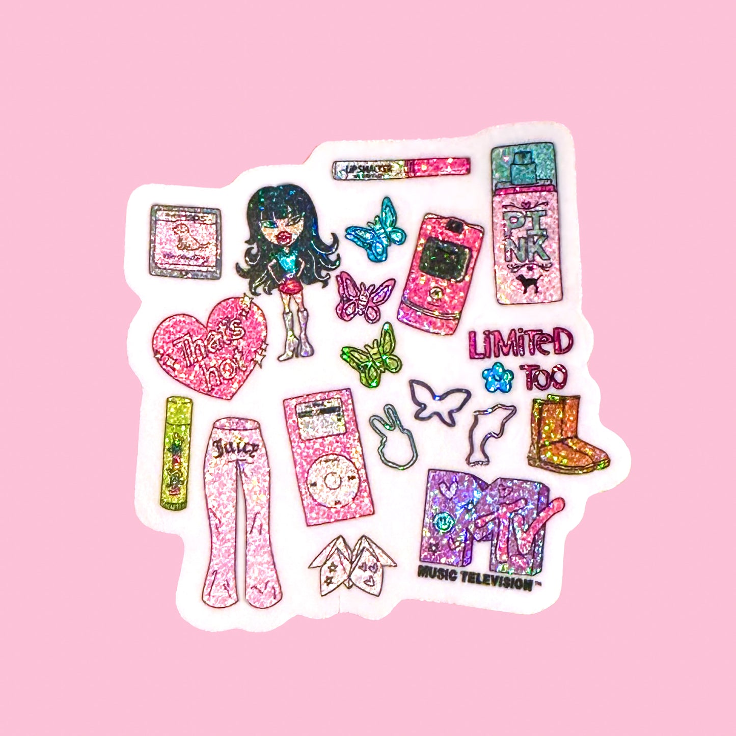 Y2K glitter sticker