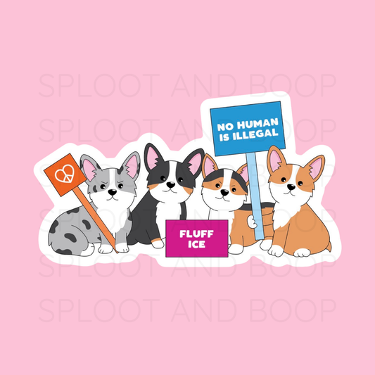 Fluff Ice Corgi sticker