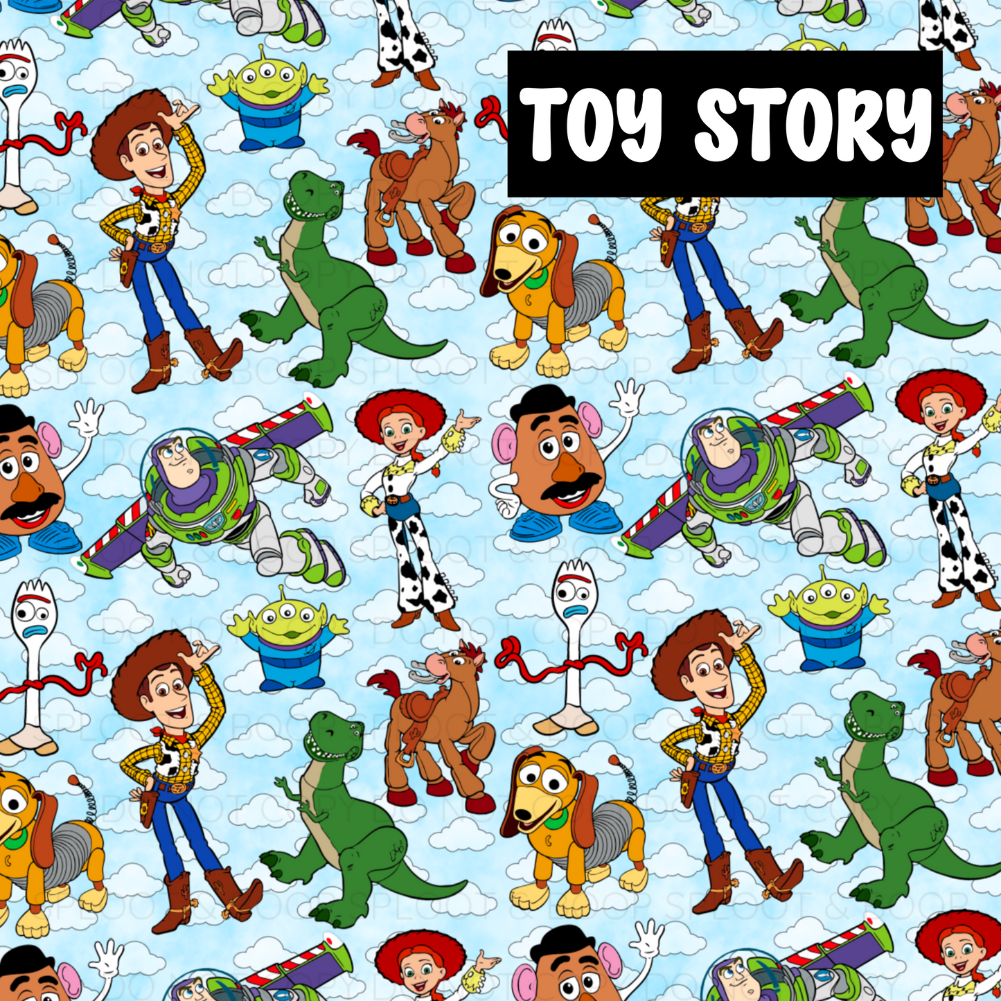 PRE-ORDER Toy Story (pick 2 prints for a custom reversible bandana)