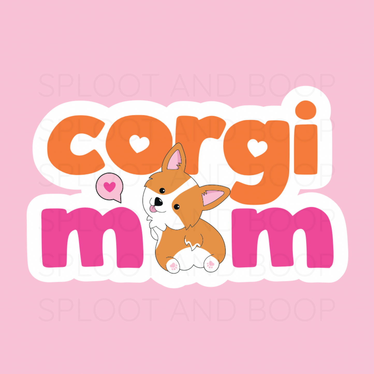 Corgi Mom sticker (orange)