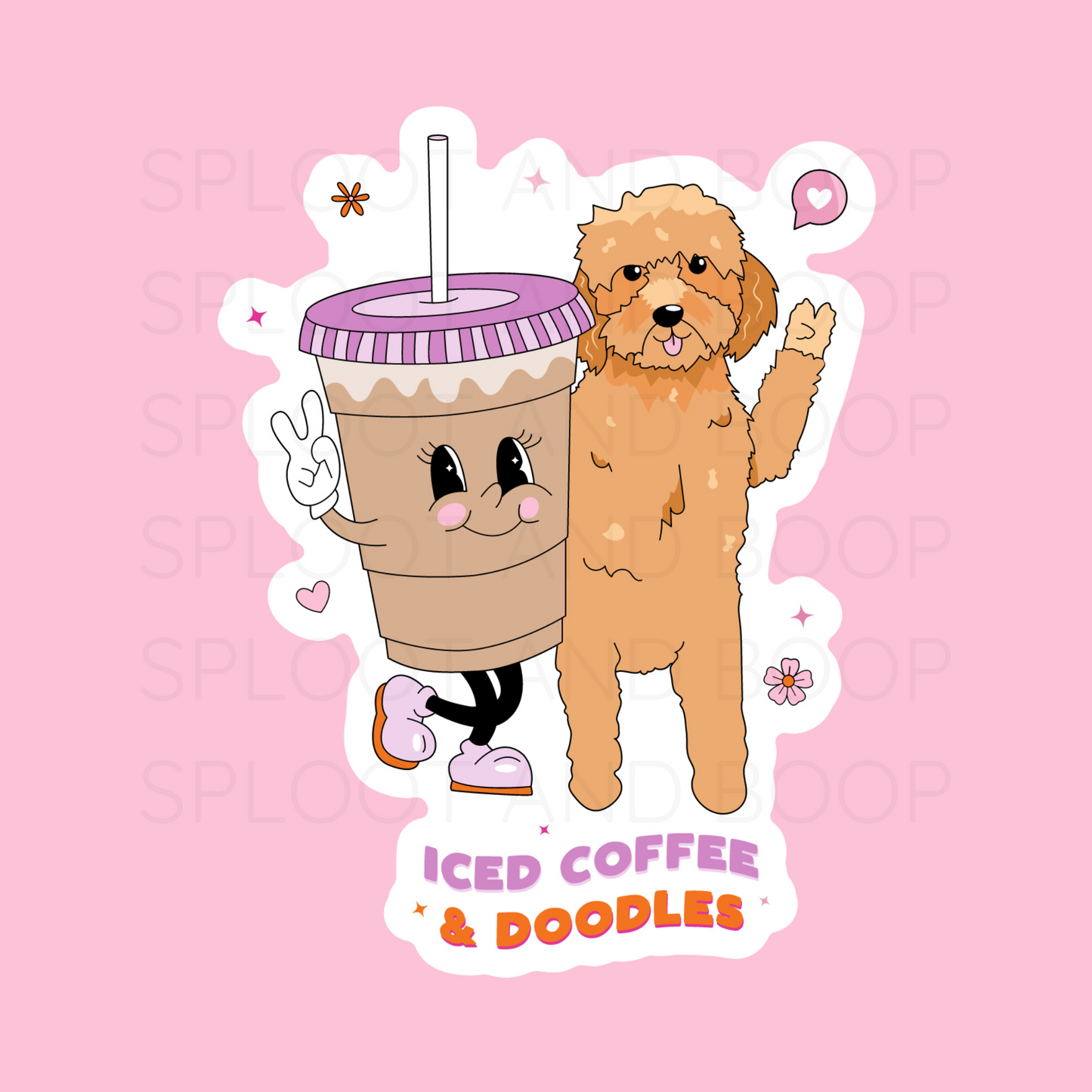 Iced Coffee & Doodles sticker