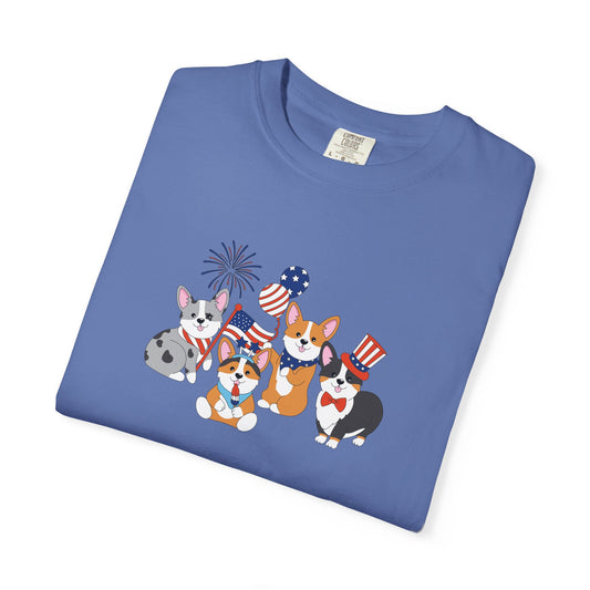 Fourth of July corgis tee