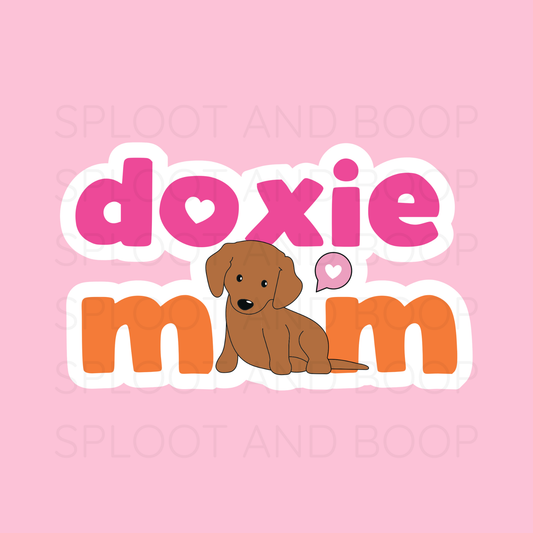 Doxie Mom sticker (brown)